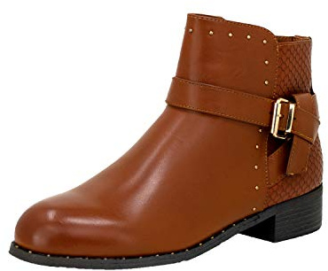 Fitters Footwear That Fits dam stövel Alma PU cykelstövel med dragkedja överstorlek (EU,), - Brandy - 45 EU