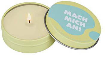 EIS Massagekerze „MACH MICH AN!“ | Ananas-Kokos Duft | Brenndauer 6h | Entspannende Aromatherapie | Ideal für sinnliche Massagen und Wellness Zuhause | Sex Shop | Erotik Set