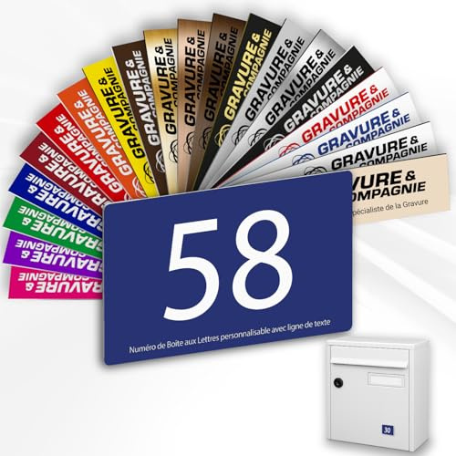 Letterbox Number – Adhesive PVC Engraved Plaque – Custom House/Mailbox Number SignLetterbox Number – Adhesive PVC Engraved Plaque – Custom House/Mailbox Number Sign - SMALL 5 x 3,5 cm (Blue)