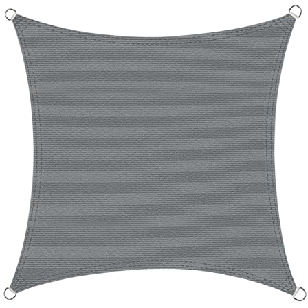 Cool Area Voile d'ombrage Carré 2.5x2.5m Respirant HDPE Toile Ombrage UV Protection pour Patio Balcon Jardin Terrasse Extérieur-Antracite