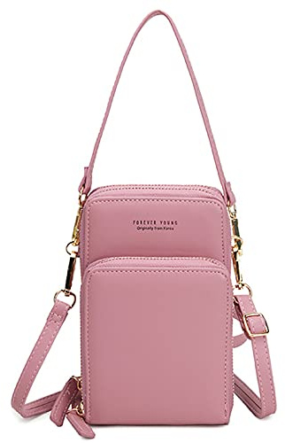 FANDARE Handy Umhängetasche Frauen Crossbody Tasche Schultertasche Damen Handy-Brieftasche Klein Handtasche Reisepass Handytasche Mädchen Schule Reise Unterarmtasche Wasserdicht PU Leder