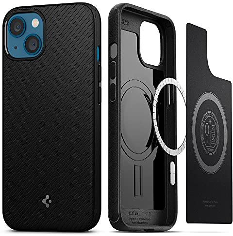 Spigen iPhone 13 mini Hülle Mag Armor MagFit -Matte Black | Kompatibel mit MagSafe, Air Cushion Tech, Military-Grade Schutz