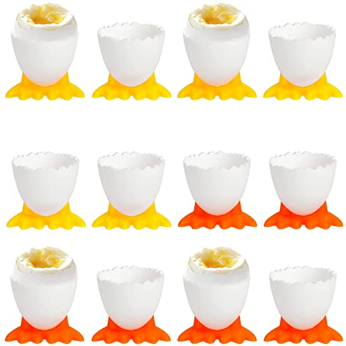 WideSmart 12 Stück Silikon Eierbecher Set, Eierkocher, Eierständer, Eierhalter, Lustig, Eierbecher Set, Silikon Eier Pochierer, Küche, Gekochte Eierhalter