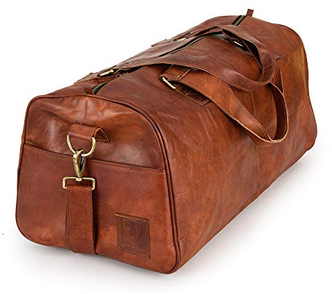 Berliner Bags Vintage Weekender Oslo Reisetasche aus Leder Damen Herren Braun Groß 45l (Braun - Cognac)