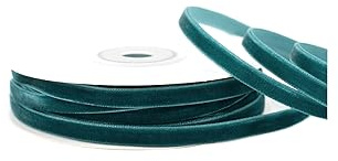 Creativery Samtband 6mm x 10m Rolle - Farbauswahl in 3/6/10/16/22/25/50mm - farbecht & waschbar - Schleifenband für Hochzeit - Geschenkband zum Verpacken Dekorieren Basteln - Petrol 347