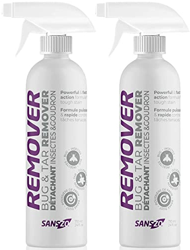 SansZo Bug and Tar Remover - Powerful and Fast-Acting All Purpose Exterior Cleaner & Degreaser - Streak Free Car Detailing Without Scratching, 24 OZ, 2 Pack