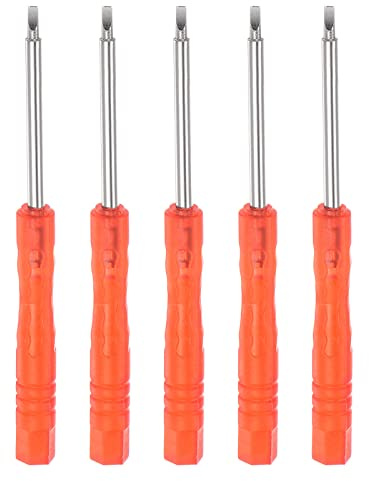 sourcing map 5pcs Mini Fente Tournevis, 2mm Plat Tête pour Montre Lunettes Électronique Réparation (Rouge)