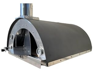 Forno pizza ibrido a gas e legna - 2 pizze - da esterno, uso tradizionale a legna o con bruciatore a gas - pietra refrattaria 3 cm, 500 gradi, Made in Italy (con bruciatore e valvola metano)