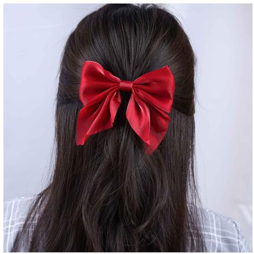 Cimenexe Bohemia Red Lazo Horquillas Pajarita Pasadores de Pelo Lazo Rojo Pinza de Pelo Barrette Gran Lazo Clip para el Cabello Arco Diadema Accesorios para el Cabello para Mujeres y Niñas