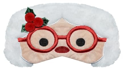 VerteLife Schlafen Augenmaske Weihnachten Schlafbrille Weiche Plüsch-Schlafmaske Neuheit Reisen Augenabdeckung Cartoon Tier Augenbinde für Damen und Herren (Weihnachtsglas)