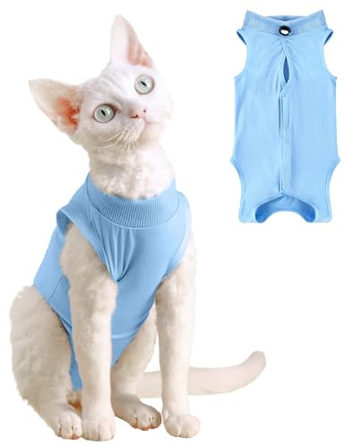 Yoolhamy Katzenbody Nach Operation Genesungsanzug für Katzen, Katzen Body für Kastration, E-Halsband-Alternative Anti-Leck-Wunde für Bauchwunden