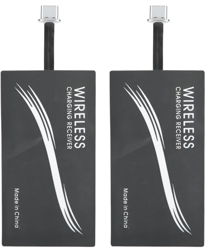 Qi Adapter Type C Wireless Charging Receiver, 2PCS Universal Charging Pad Adapter Wireless Charging Chip Mobile Phone Sticker Charging Receiver