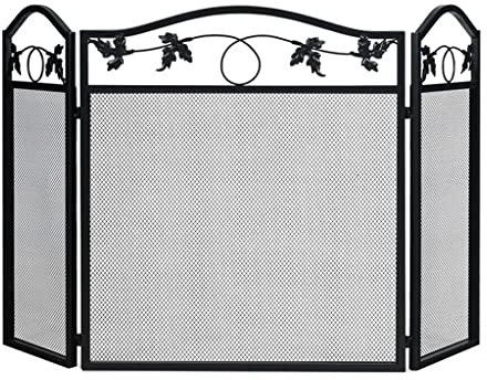 Kaminschutzpaneel Kaminschutz Eisen Ahornblatt Boden Kamin dreifach gefaltete Trennwand Home Ofen Zaun Dekoration Funkenschutz Abdeckung kleines Geschenk