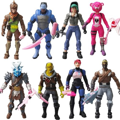 Jofiesu Video Game Happy Birthday Cake Topper, Action Figures Set,Party Supplies Cake Decoration Supplies for Adults (8pcs)