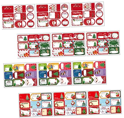 NUOBESTY 36blätter Weihnachtsaufkleber Selbstklebende Geschenketiketten Für Verpackungen Und Süßigkeiten Designs Schneemann Rentier Etc Für Weihnachtsfeiern Und Deko