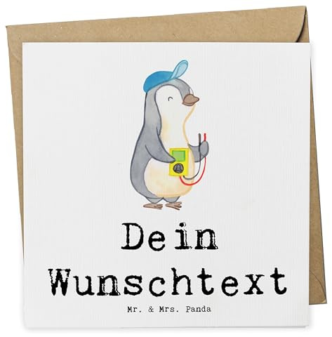 Mr. & Mrs. Panda karte personalisiert Elektriker Herz - Personalisierte Geschenke, Geschenk, Grußkarte, Beruf, Ausbildung, Karten, Spruch, Elektrotechniker, Postkarte