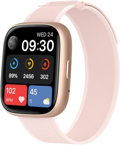 TOOBUR Smart Watch for Women, Alexa Built-in, Answer/Make Calls, 1.83 Fitness Tracker Watch with Heart Rate/Sleep Tracker, Pedometer, IP68 Waterproof Smartwatch Compatible Android iOS
