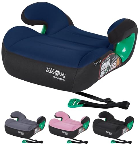 FableKids Sitzerhöhung Auto Kinder | 3-Punkt-Sicherheitsgurt | Kindersitzerhöhung bis 12 Jahre | Autositz für Kinder 125-150 cm | Kindersitzerhöhung ECE R129/03 | Blau