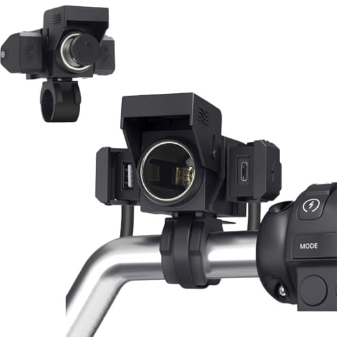 OBEST Cargador USB Moto 3 en 1,Adaptador mechero Enchufe Moto, Impermeable,Puerto 30 W Tipo C/18 W USB-A,Cargador de teléfono móvil para Motocicleta 12 V/24 V