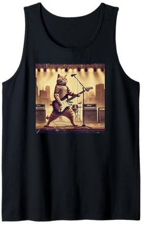Katze Rock E-Gitarre Vintage Tank Top