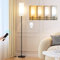 PreeOtti Lampadaire sur Pied Salon, Moderne Lampadaire à Intensité Variable avec Télécommande, 4 Températures de Couleur, Abat-jour en Lin, Lampe Vintage pour Salon Chambre Bureau (Ampoule Incluse)