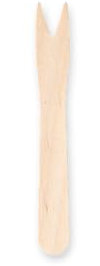 FRANZ MENSCH 10 Stück NATUREStar Bio Pommesgabeln | Holz, natur, L: 9cm, Karton, Pommesgabeln, Holzgabeln, Holzbesteck