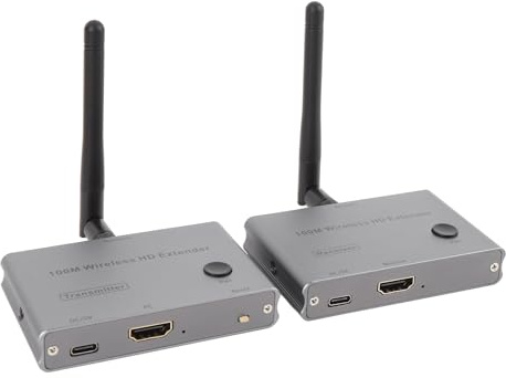 ASHATA Wireless HDMI Transmitter and Receiver, 100M/328FT HDMI Extender Kit, Support 4K@30Hz 1080P@120Hz HDMI Video Receiver 2.4G 5G for Streaming Video to TV From Laptop
