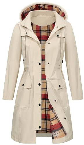 Tuopuda Women's Waterproof Rain Jacket with Detachable Hood for Dog Walking