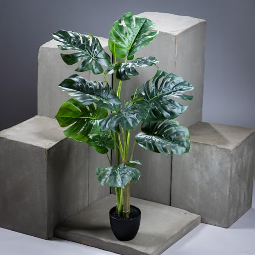Philo Monstera Artificiel en Pot 100 cm – Faux Philo Tropical d’Intérieur – Plante Synthétique Exotique pour Décoration Salon, Bureau, Maison – Feuillage Vert Réaliste, Qualité Haut de Gamme (1)