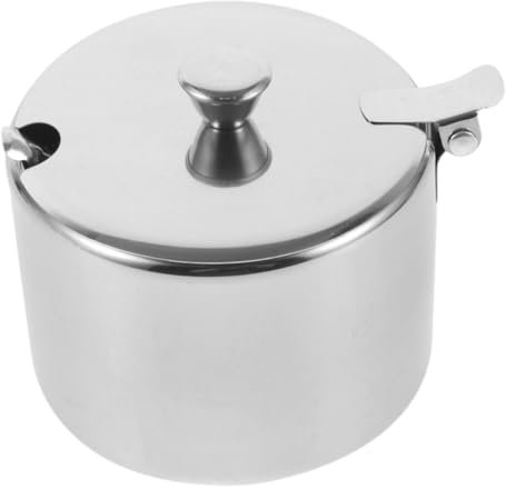 KOCKSHION 2sets Contenitore Per Zucchero Cucchiaio Di Contenitori Per Spezie Con Coperchio Barattolo in Acciaio Inossidabile Per Condimenti Design Compatto e Pratico Per Cucina Ordinata