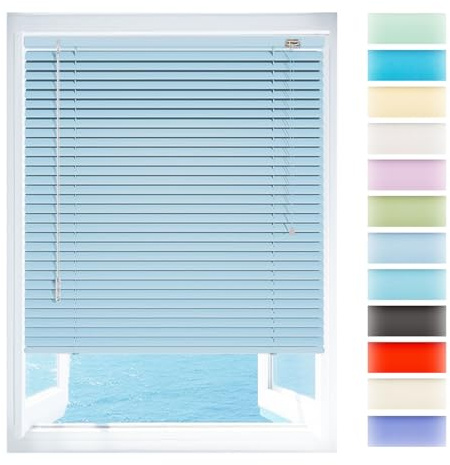 Persianas Venecianas Aluminio Lamas 25mm, Sin Taladrar Persiana Veneciana Interior, Medida 25/70/80/90/100/110/120/140/150/165 cm Estores Horizontales Privacidad Blackout para Cocina Oficina Ventanas(