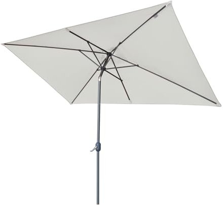 LYMGRZ Ombrellone da Giardino 10x7 Piedi, ombrellone da Esterno con inclinazione e manovella, 6 Stecche in Acciaio, tettuccio Parasole per Balcone, Tavolo da Mercato, Rettangolare