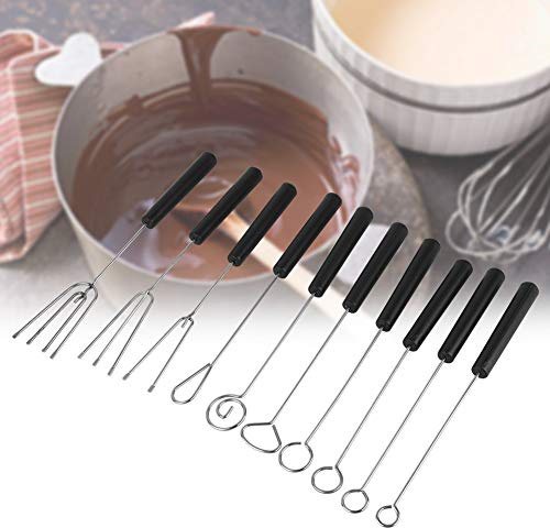 Fourchettes à Chocolat, 10 Pièces Fourchettes à Fondue Chocolat, Outil de Trempette en Acier Inoxydable pour Chocolats Faits À La Main Chocolats Et Truffes