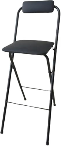 Sgabello da bar pieghevole portatile con schienale, leggero, alto 69,8 cm, per cucina all'aperto e bar, sedia da bar imbottita, ideale per cene, eventi e feste