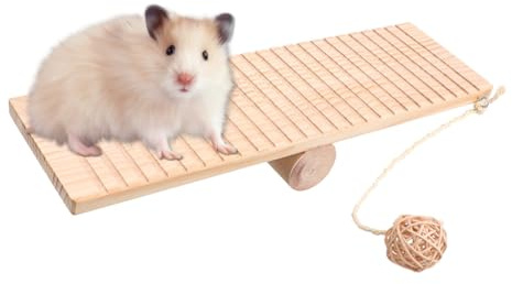 UPKOCH Bois pour Hamster Balançoire Équilibrée Amusante Bois Naturel Entraînement pour Petits Rongeurs et Facile à Nettoyer