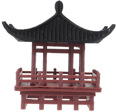 NIYANGLE Decorazione Padiglione Tradizionale Cinese in Plastica, Ornamento Micro Paesaggio per Giardino e Interno, Decorazione Bonsai Vintage Dettagli Artigianali
