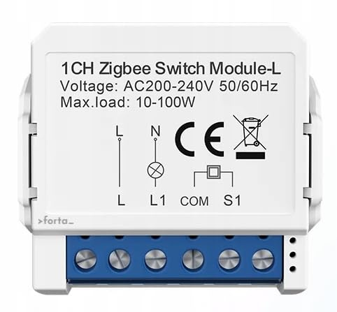 Kraslaw Zigbee Unterputz Lichtschalter ohne Neutralleiter N – Smart Relais Zigbee 3.0, geräuschloser TRIAC, kompatibel mit Tuya, Alexa & Google Assistant | Zigbee Hub Erforderlich