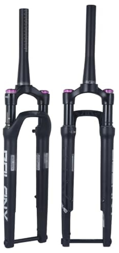 700C Landsvägscykel Framgaffel 60mm Slaglängd XC Skivbroms Luftfjädrad Gaffel 1-1/2'' Konisk Manuell Låsning 12 * 100mm Genomgående Axel Cykelgaffel(White)