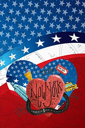 New York: Reisetagebuch USA, Urlaubstagebuch NYC, Blanko Notizbuch Liniert, amerikanische Flagge Farben