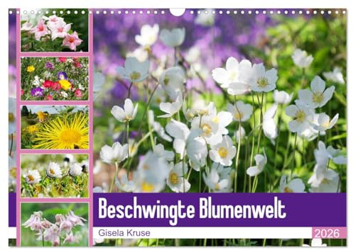 Beschwingte Blumenwelt (Wandkalender 2026 DIN A3 quer), CALVENDO Monatskalender: Ein Blütentanz quer durch den Sommer (CALVENDO Natur)