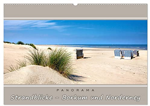 Strandblicke Borkum und Norderney (Wandkalender 2026 DIN A2 quer), CALVENDO Monatskalender: Atemberaubende Panorama-Strandbilder (CALVENDO Natur)