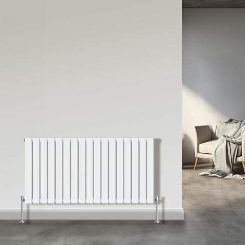 NRG Flat Panel Column Designer Radiator 600x1156mm Gloss White Single