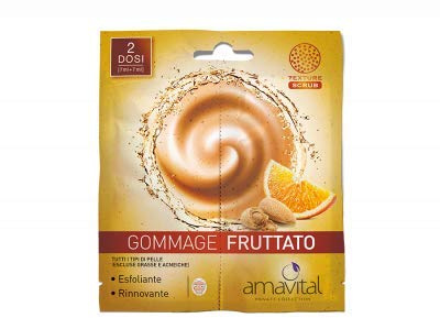 Gommage Fruttato Con Estratto di Arancia dolce, polvere di Nocciolo di Mandorla e Vitamina E