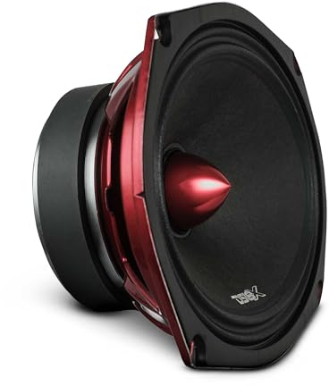 DS18 Pro-X698 BM Altoparlante 15,2 x 22,8 cm, midrange, alluminio rosso, 400 W max, 200 W Rms, 1 Ohm, audio di alta qualità per impianti stereo per portiera di auto, camion e moto(1 altoparlante)