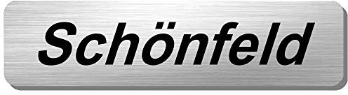 Edelstahl Namensschild mit individueller Lasergravur * Modell Schönfeld | Türschild, Klingelschild, Briefkastenschild mit individueller Laser-Gravur in vielen Schriftarten