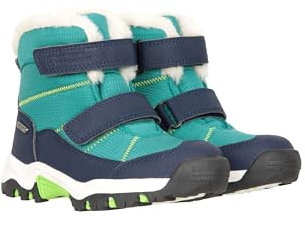 Mountain Warehouse Comet Småbarn vattentäta snöstövlar - barnskor med hög dragkraft, isoTherm fuskpäls & EVA-dämpning - vinterskidåkning, vintersport, promenader, BLÅ, 9 UK