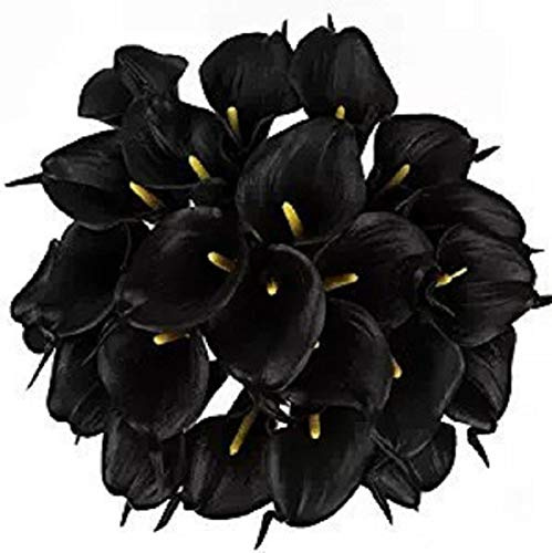 Ulalaza 20 PCS Calla Lily Artificial PU Latex Real Touch Fake Flower Bouquet for Party Bridal Wedding Home Décor