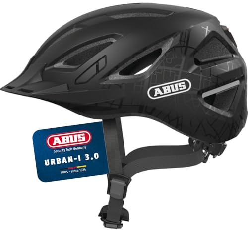 ABUS Stadtthelm Urban-I 3.0 - Casque de vélo avec feu arrière, visière et Fermeture magnétique - pour Femmes et Hommes