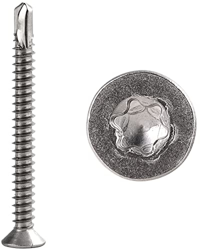 FASTON® Bohrschrauben TORX 4,8x16 mm mit Senkkopf, Form O Edelstahl A2 V2A (200 Stück) DIN 7504 TX Selbstschneidend Schrauben Schnellbauschrauben Selbstschneidende für Weichmetalle (z.B. Aluminium)