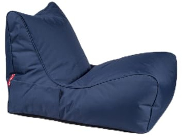 Ecopuf - Pouf Sessel Outdoor Chaise Longue - Sitzsack mit Staufach und Griff - Robuster Stoffsack - Entspannungssessel - Wohnungseinrichtung - Blau Nc8